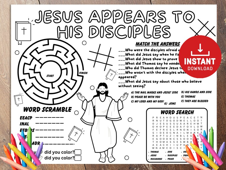 Jesus Appears to His Disciples Easter Sunday Craft, He is Risen, Sunday ...