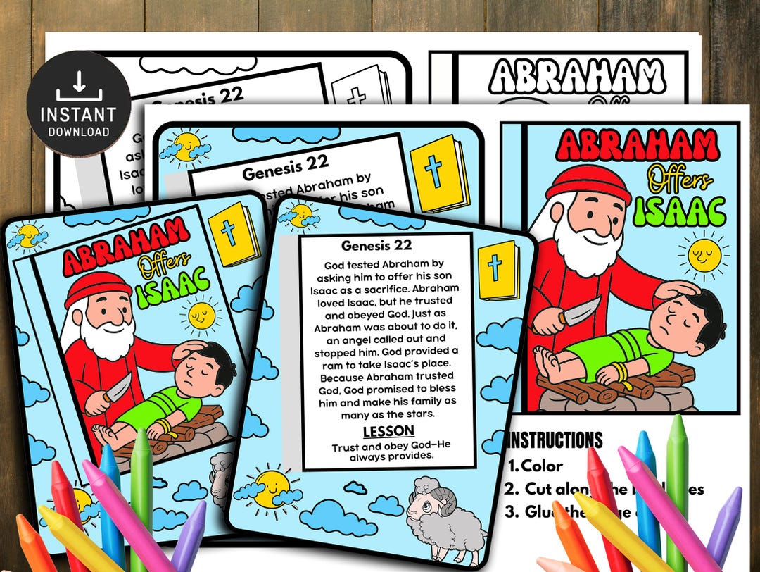 Abraham and Isaac Mini Book: Bible Story Craft (digital Download) - Etsy