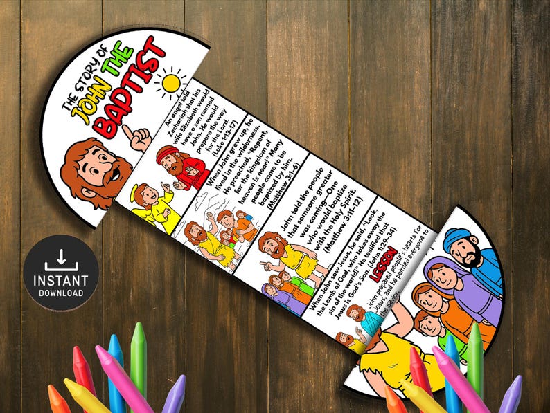 John the Baptist Bible Story Craft, Sunday School Activity (digital ...