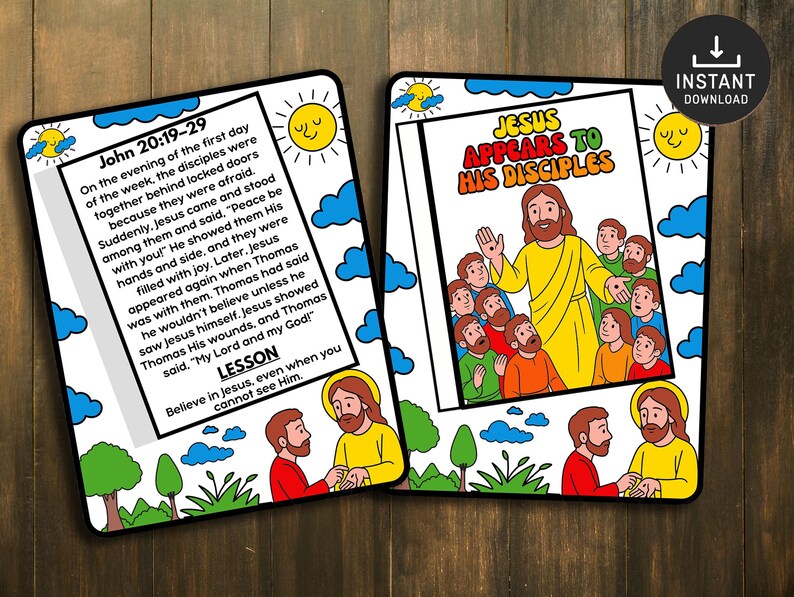 Jesus Appears to His Disciples, Easter Bible Story Mini Book (digital ...