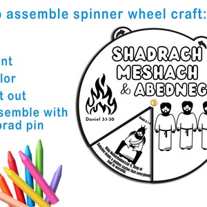 Shadrach, Meshach &amp; Abednego Coloring Wheel, Printable Bible Activity ...