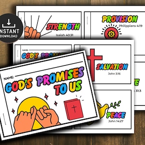 Mini livre Les promesses de Dieu, Activité biblique, Leçon biblique pour enfants, Jeu de mémoire, École du dimanche, Activités du dimanche, Travaux manuels chrétiens pour enfants