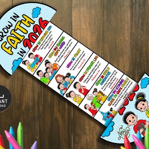 Wachsen Sie im Glauben im Jahr 2026 Falten Überraschung, Neujahr Handwerk, Kinder Bibelstunde, Sonntagsschule, Aktivitäten in der Kirche Bild 4