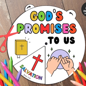 Gottes Versprechen an uns Malrad, Bibelaktivität, Kinderbibelstunde, Memory-Spiel, Sonntagsschule, Malrad, christliches Handwerk