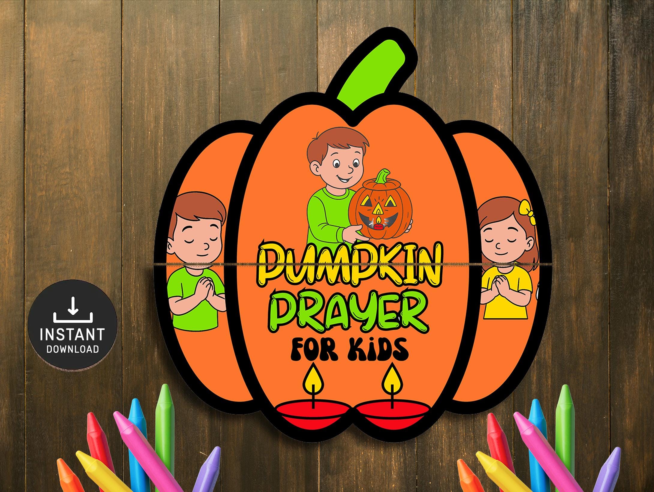 Pumpkin Prayer Craft, Halloween Bible Lesson, Sunday School (digital ...