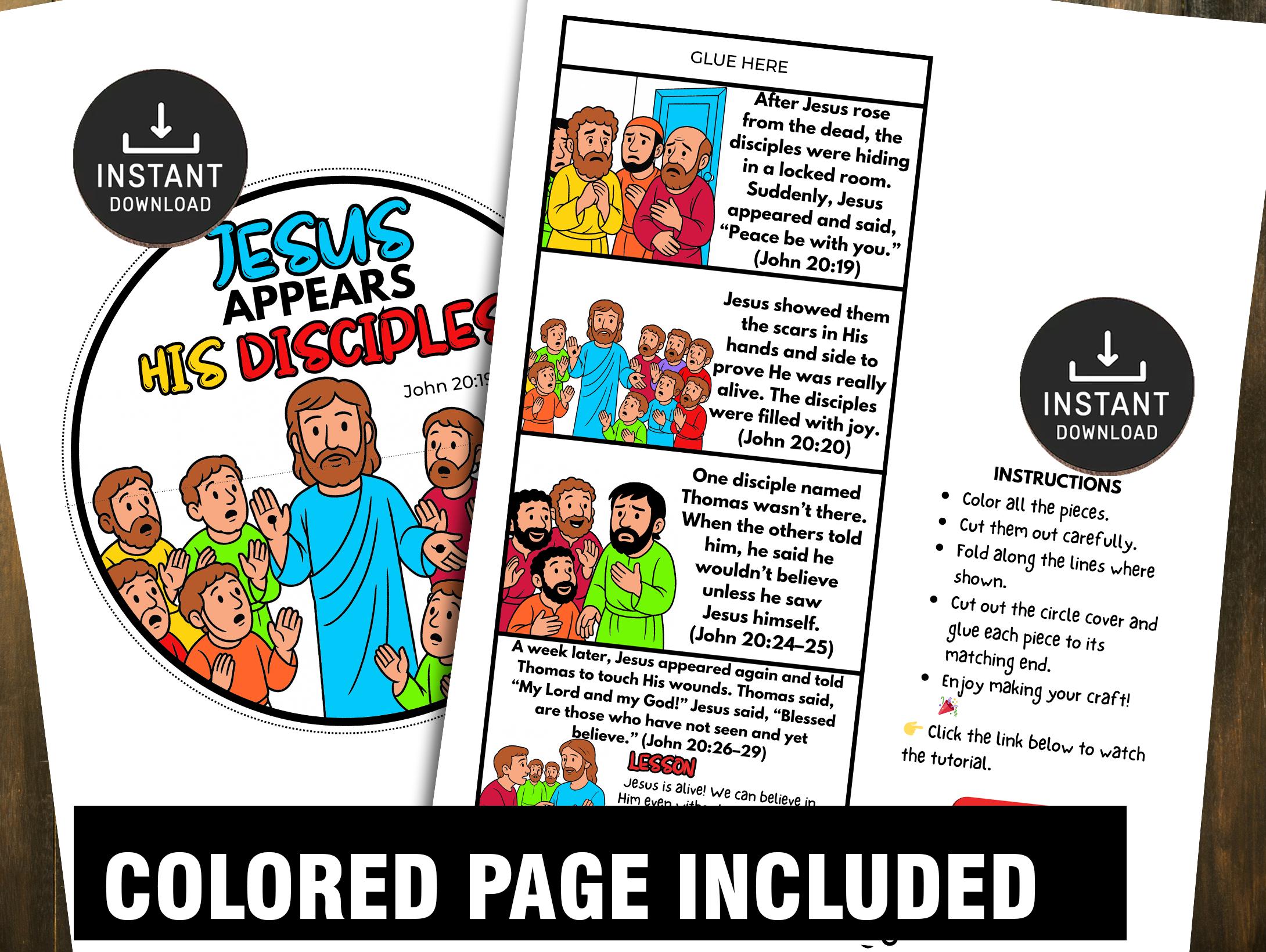 Jesus Appears to His Disciples Folding Surprise Bible Story Craft ...