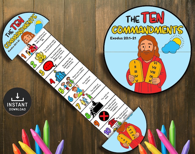The Ten Commandments Folding Surprise Craft, Moses Story for Kids ...