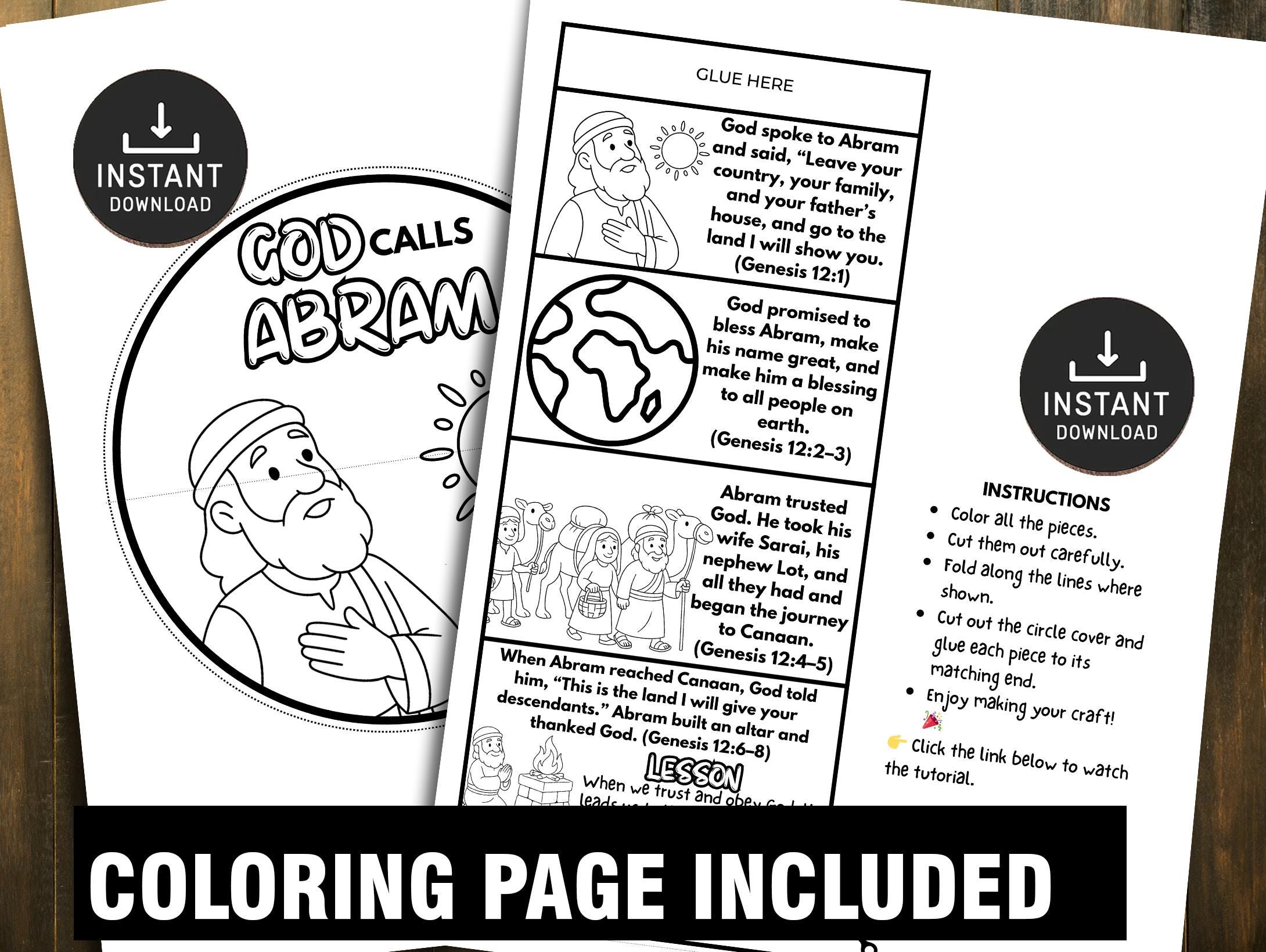 God Calls Abraham Bible Story Craft, Folding Surprise, Sunday School ...