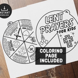 Lent Prayer Coloring Wheel, Lent Activity for Kids, Ash Wednesday Bible ...