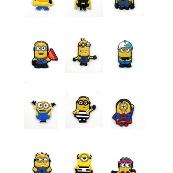 Minion Inspired Shoe Charms - Monster Charms - Shoe Jewelry - Retro Charms - Cartoon Charms - Shoe Clips - Shoe Accessories