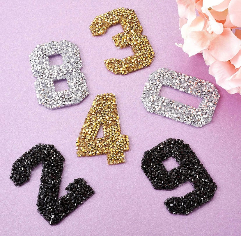 Silver Glitter Number Stickers Self Adhesive Peel off Numbers 0 to