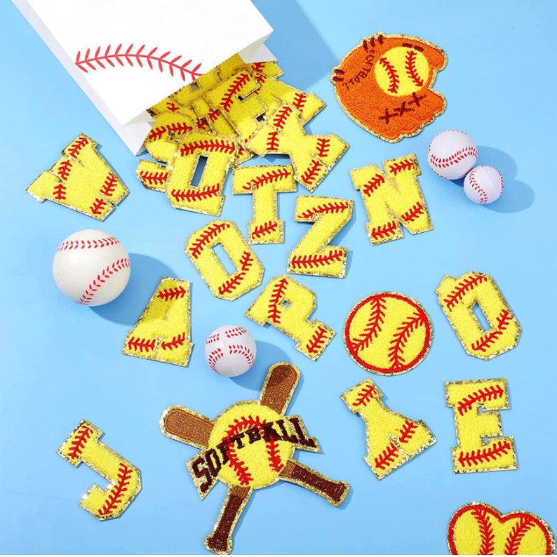 Softball Chenille Iron on Letter Patches Varsity Letters Etsy
