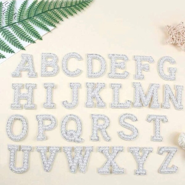 Pearl Iron on Letters Etsy
