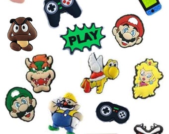 Gamer Shoe Charms - Shoe Accessories - Retro Charms - Cartoon Charms - Video Game Charms - Clog Charms - Mario Charms - Nostalgic Charms