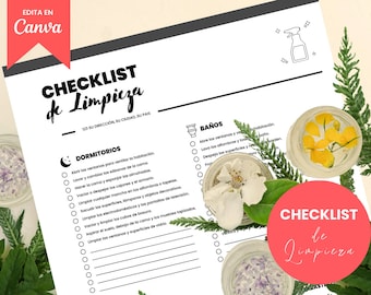 Airbnb Cleaning Checklist | Customizable Canva Template | Vacation Rentals | Property Management