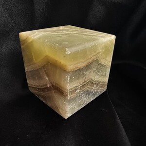 Polished Aragonite Cube: Caramel, Tan & Honey Crystal (50mm, 321g) image 2