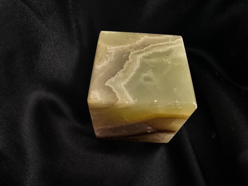 Polished Aragonite Cube: Caramel, Tan & Honey Crystal (50mm, 321g) image 8