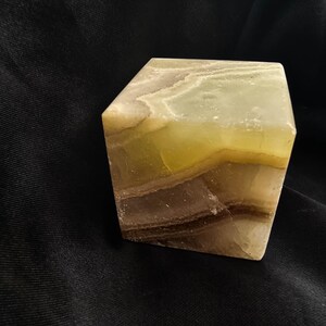 Polished Aragonite Cube: Caramel, Tan & Honey Crystal (50mm, 321g) image 4