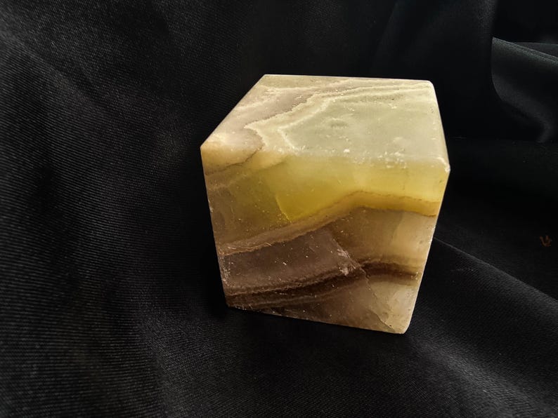 Polished Aragonite Cube: Caramel, Tan & Honey Crystal (50mm, 321g) image 4