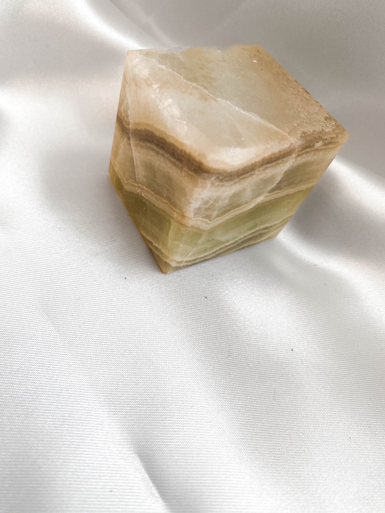 Polished Aragonite Cube: Caramel, Tan & Honey Crystal (50mm, 321g) image 7