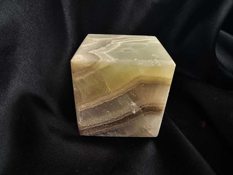 Polished Aragonite Cube: Caramel, Tan & Honey Crystal (50mm, 321g) image 6