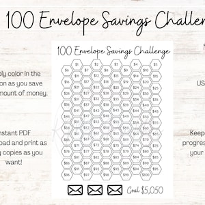 100 Envelope Savings Challenge, Sofort Download