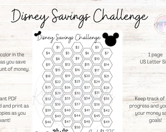 Magical Vacation Savings Challenge, Printable Savings Challenge, Instant Download