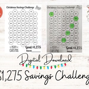 Christmas Savings Challenge, Printable Savings Challenge, Instant ...