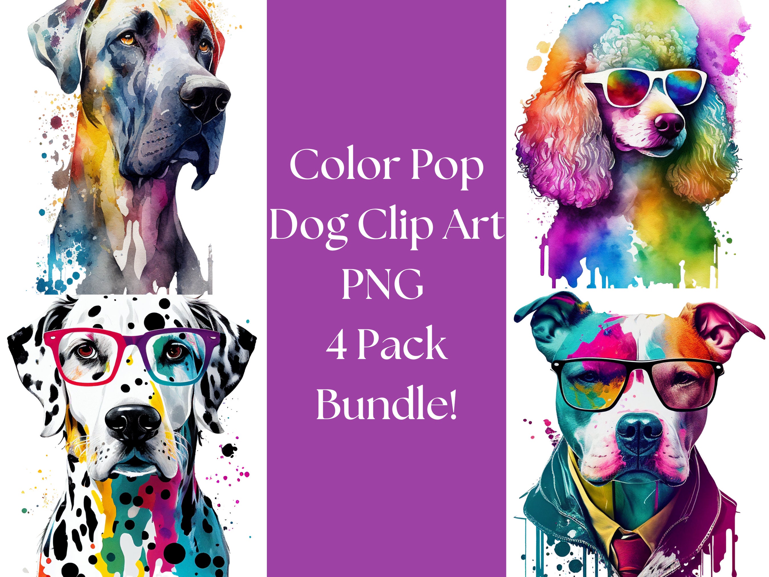 Color Pop Dog PNG Bundle Color Pop Dog Sublimation For Etsy