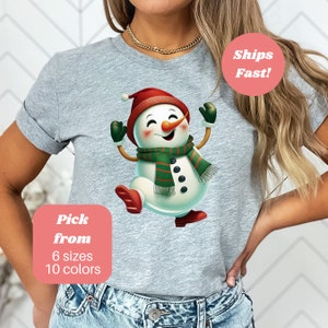 Snowman Christmas Shirt, Christmas T-shirt, Snowman Tee, Snowman Shirt, Christmas Crewneck Shirt, Holiday Tshirt, Christmas Shirts for Women