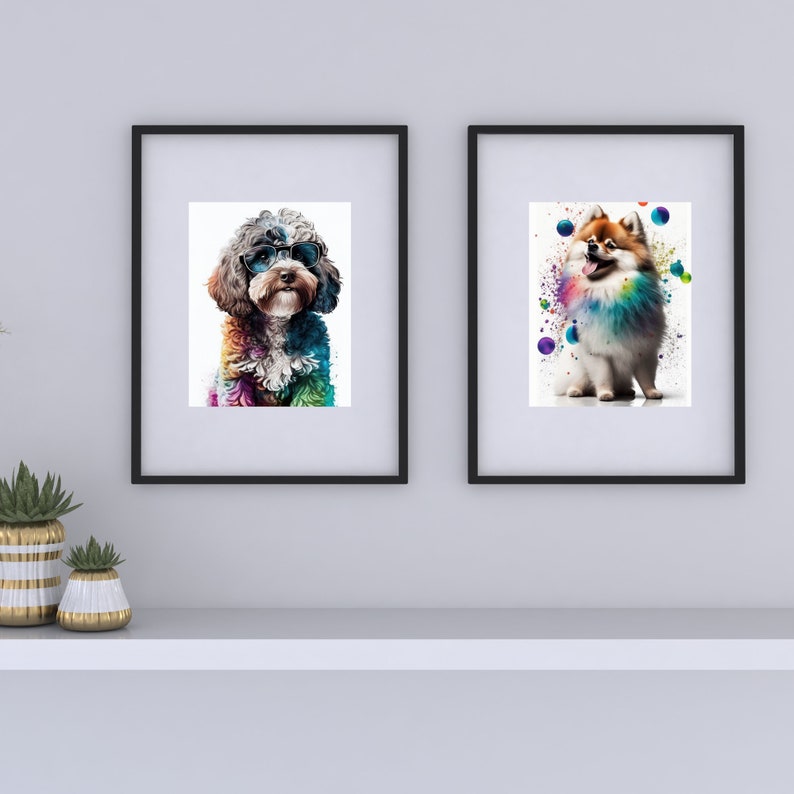 Dog Prints Dog Wall Art Printables Watercolor Dog Breed Set Etsy