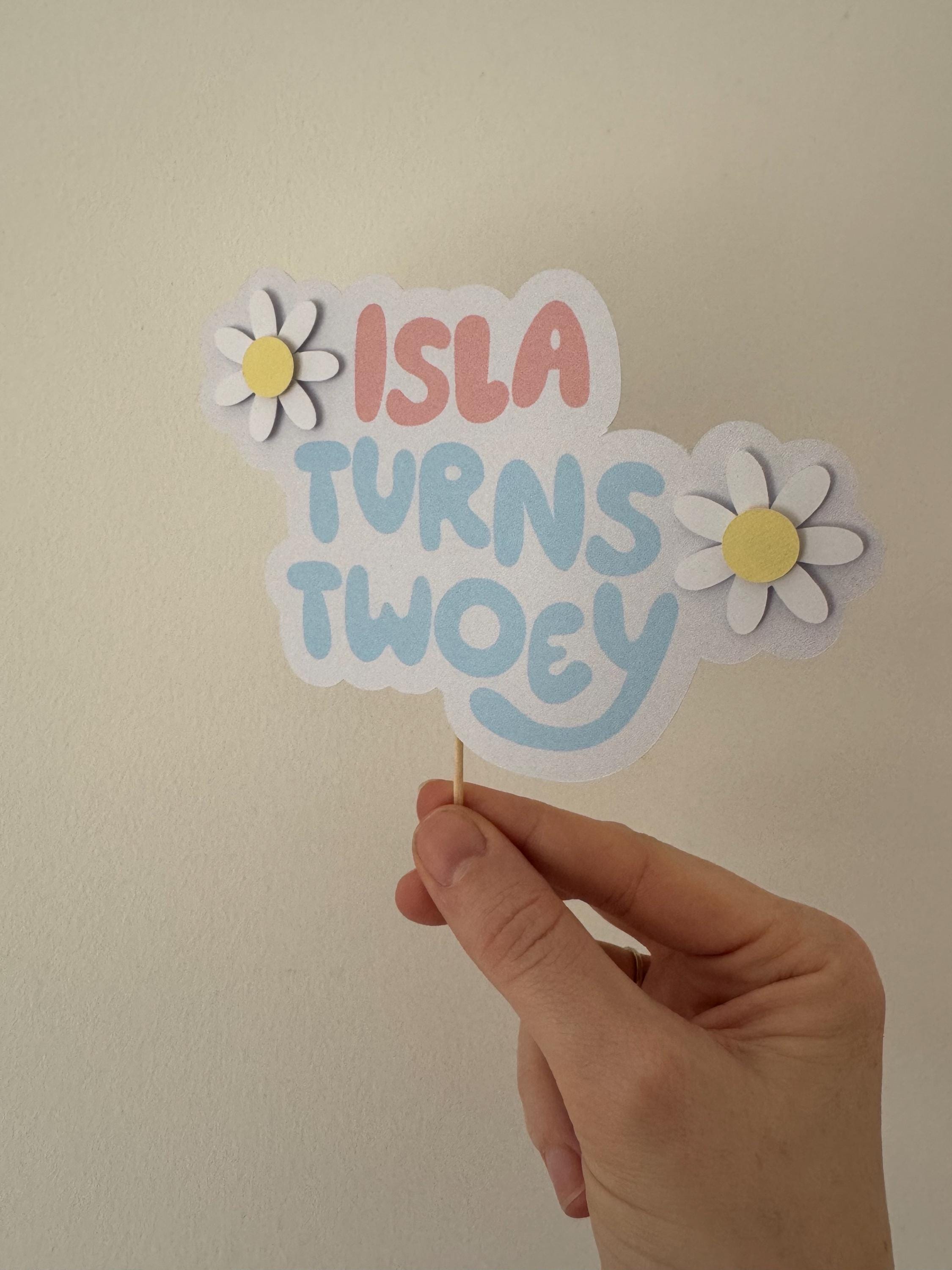 Bluey Twoey Happy Birthday Cake topper