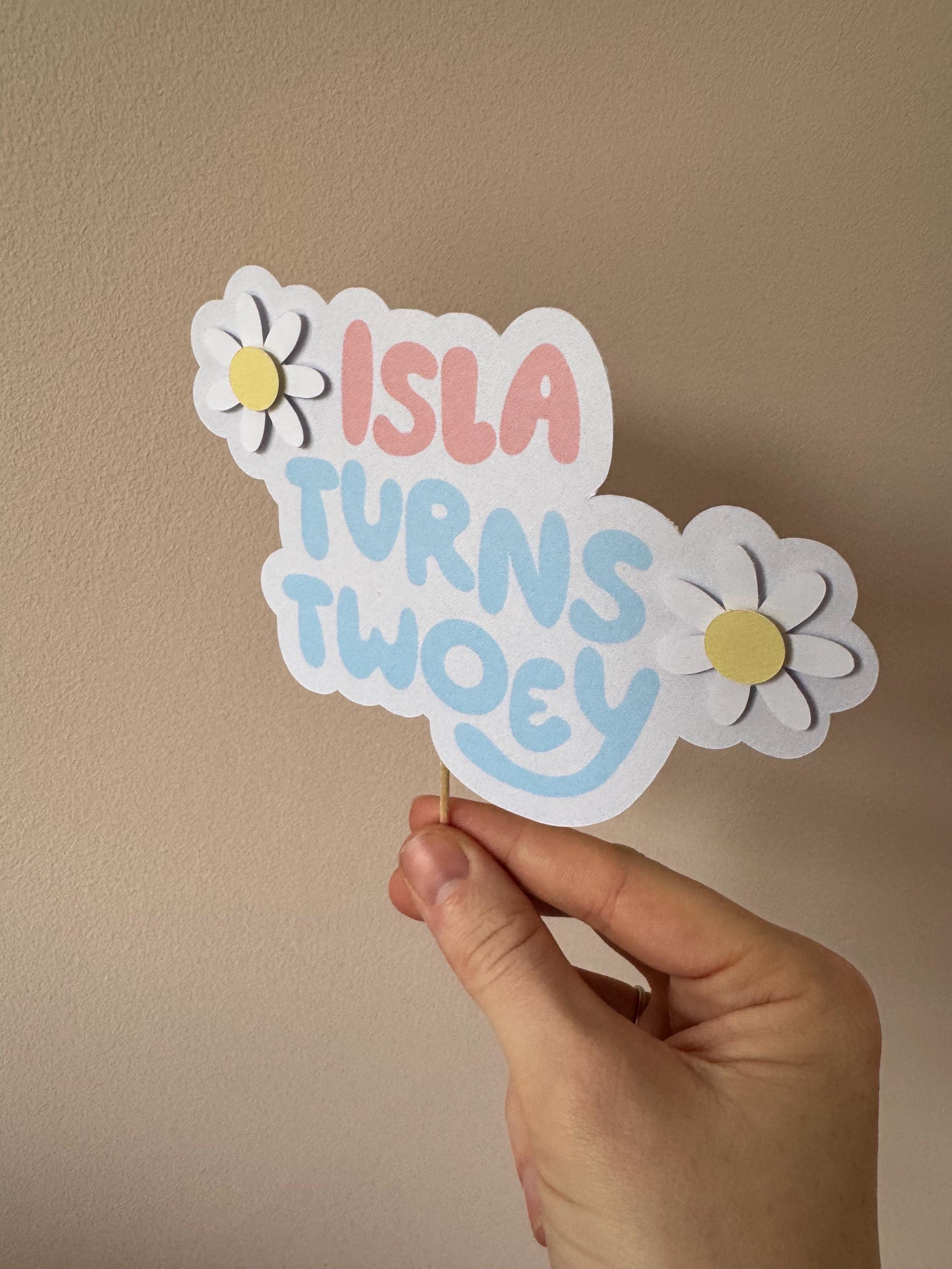 Bluey Twoey Happy Birthday Cake topper