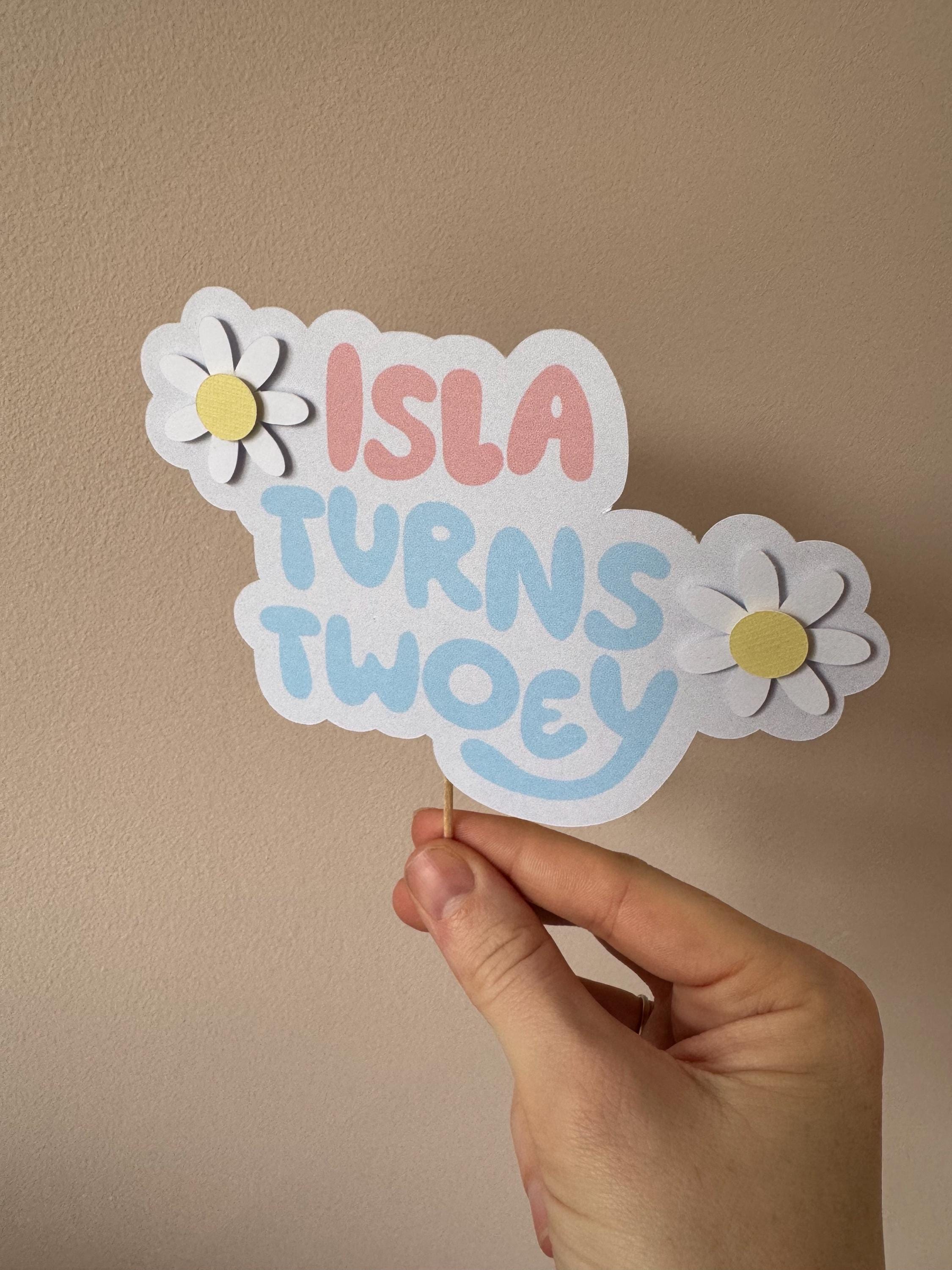 Bluey Twoey Happy Birthday Cake topper