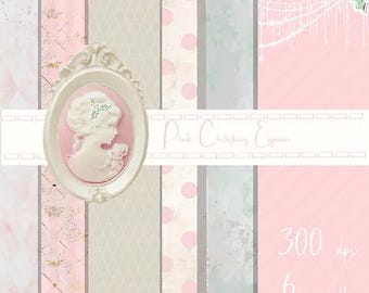 Elegantes rosafarbenes Weihnachtspapier, rosafarbenes digitales Sammelalbumpapier für Feiertagsbasteln, Vintage-Weihnachtsjunkjournal, rosafarbenes Weihnachtspapier zum ausdrucken