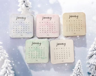 2025 Mini Calendar Stickers for Journaling BESTSELLER! Journaling Calendar Stickers for BUJO and junk journals color choice ready to ship