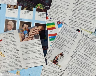Upcycled Umschläge Wörterbuch Set Recyclingpapier Umschläge Karte Umschläge recyceltes Buch Upcycled Kinderbuch Kunst recyceltes Buch Ephemera