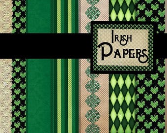 St. Patricks Day Papers sofortiger download ST patricks papers Irisches Papier Keltisches Papier Urlaub Themenpapier Shamrock Papier Irish Journal