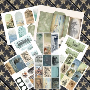 Sirenen Junk Journal Kit Meerjungfrau Junk Journal Kit Schiffbruch Junk Journal Kit nautisches Junk Journal Kit Ozean Strand Sirene Mythologie Meerjungfrauen