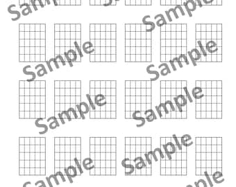 Afdrukbare 6 x 5 lege gitaarakkoordenlijsten - 6 x 5 rijen omlaag
