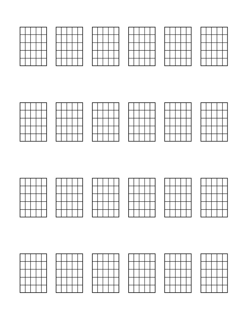 Printable Set of Blank Guitar Chord Chart Boxes 5 Layouts - Etsy