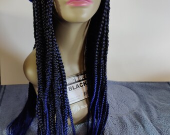 Banda trenzada azul/negra y turbante