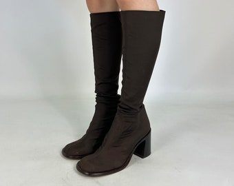 Bottes chaussettes hautes marron Y2K pré-aimées