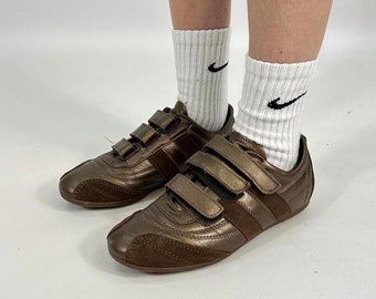 Brown Golden Soccer Velcro Preloved Trainers