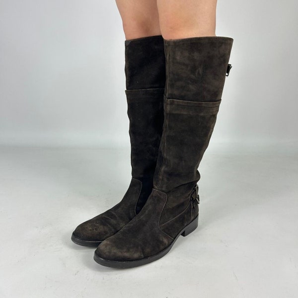 Dark Brown Genuine Leather Y2K Boots