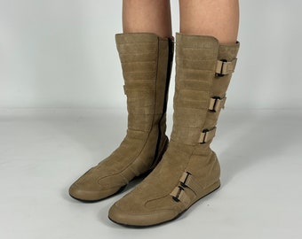 Esprit Cream Futuristic Y2K Y3K Preloved Boots with Side Straps