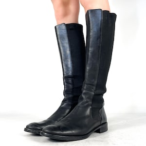 Black Riding Boots Knee High Boots Equestrian Boots Tall Festival Boots Minimalist Classic Boots Heritage Style EU 38 / UK 5 / US 7