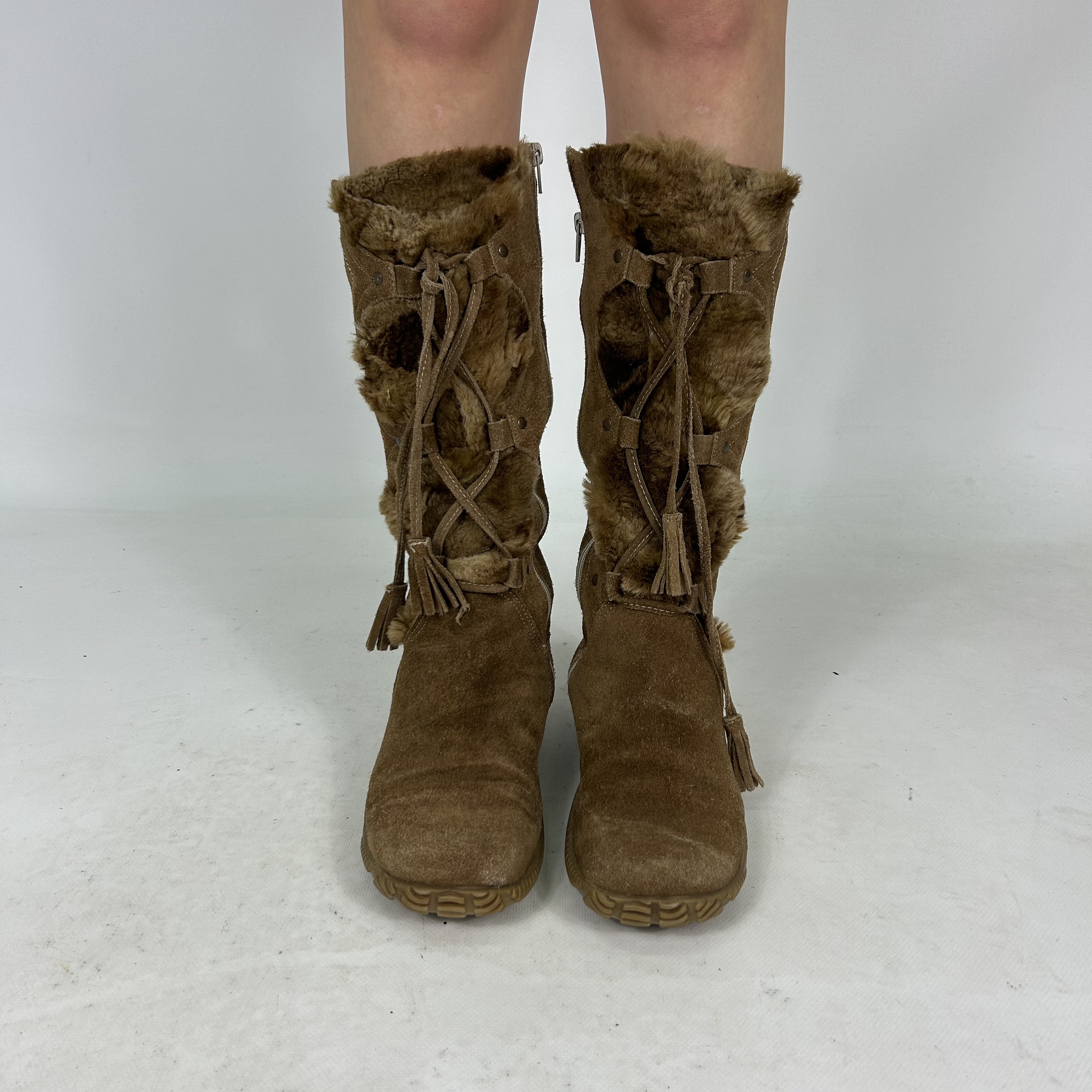 DEPOUND★韓国大人気 classic middle boots_2色 Wonderful Fun & Co Brown Winter Mid Calf Y2K Suede Preloved