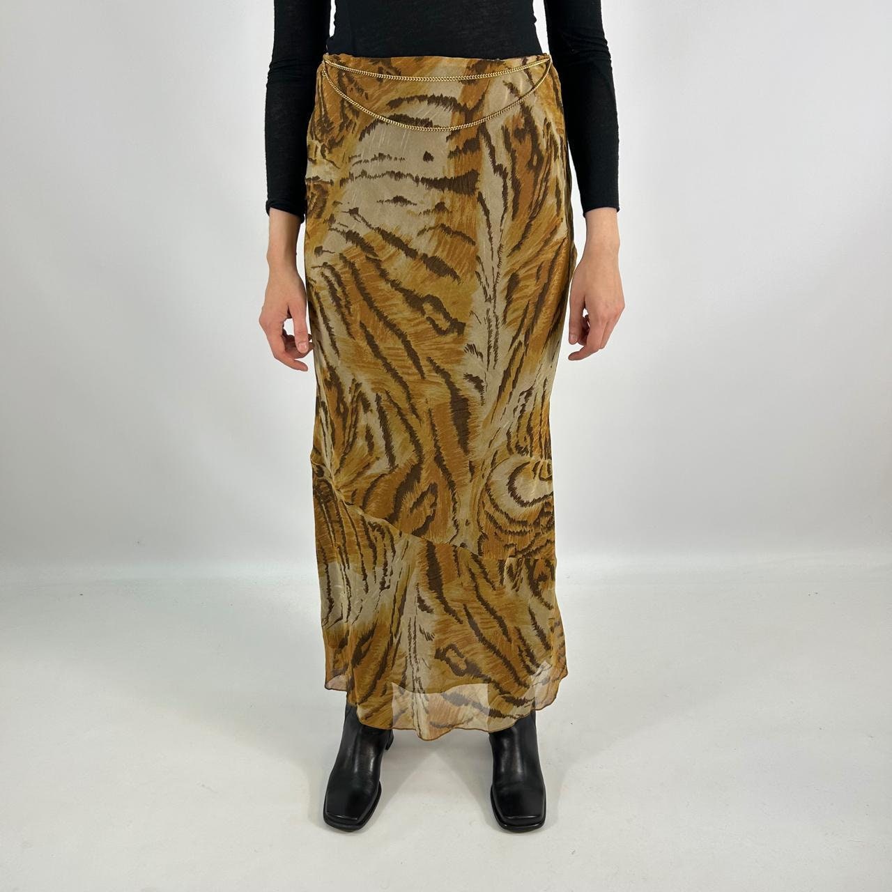 Y2K See Through Animal Print Summer Maxi Skirt