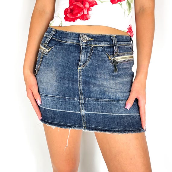 Miss Sixty Y2K Mini Denim Skirt - Vintage 2000s Low-rise